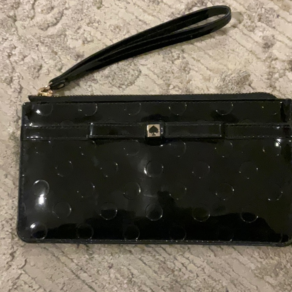 Kate Spade black Patent Leather wristlet